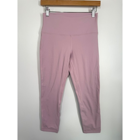 Lululemon Align High Rise Crop 23" Leggings Dusty Rose Blush Pink Sz 8 Run Yoga - Picture 5 of 12